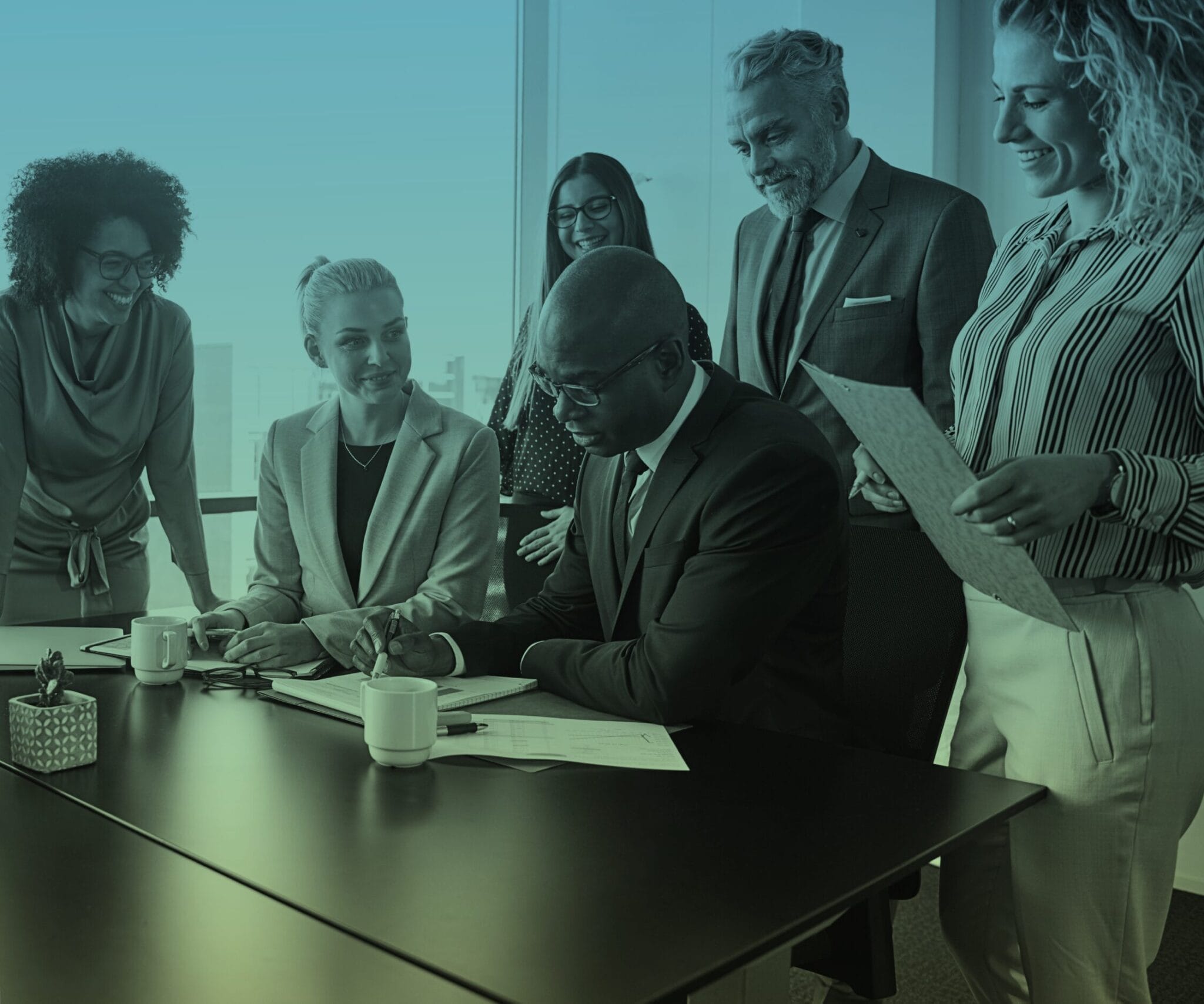 A group of people working on a project.